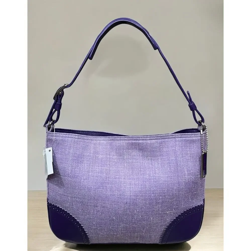 NWT Vintage Coach 8146 Girlie Herringbone Perforated Hobo Bag